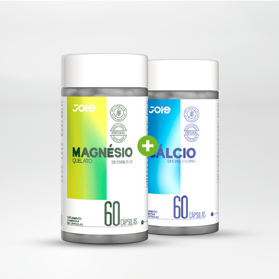 Kit Magnésio Quelato + Mais Cálcio 600 - 60 Caps Soft Gel | Joie