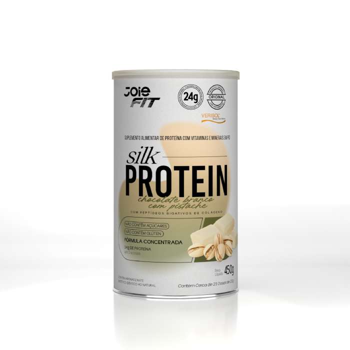 Whey Silk Protein 24g Colágeno Verisol - Chocolate Branco com Pistache  450g