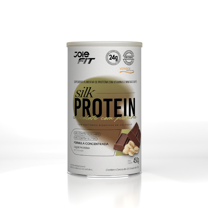 Whey Silk Protein 24g Colágeno Verisol - Chocolate com Pistache 450g